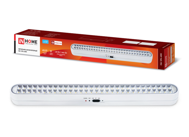 Светильник светодиодный аварийный IN HOME СБА 1094-60DC 60LED 2.2Ah IP43 lithium battery DC