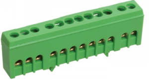 Шина PE "земля" в корпусном изоляторе на DIN-рейку ШНИ-6х9-12-К-З IEK