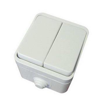 TDM  Орель  Белый Выключатель 2-клавишный открытая установка 10А IP44 SQ1802-0002