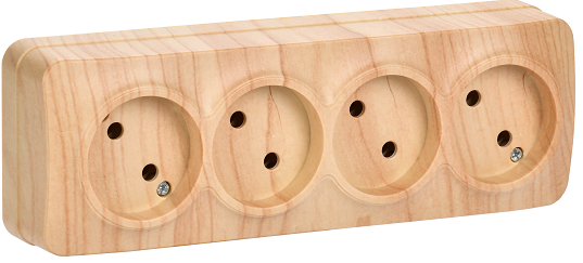 РС24-2-ХС Розет. 4-ая без з/к о/у 10А GLORY сосна IEK