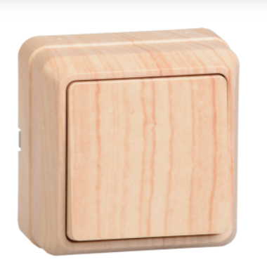 IEK  Октава  Сосна  Выключатель 1-клавишный 10А открытая установка ВС20-1-0-ОС EVO10-K03-10-DC