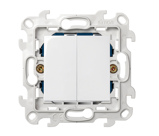 SIMON  S24   Белый  Выключатель 2-клавишный Push&Go 2420398-030