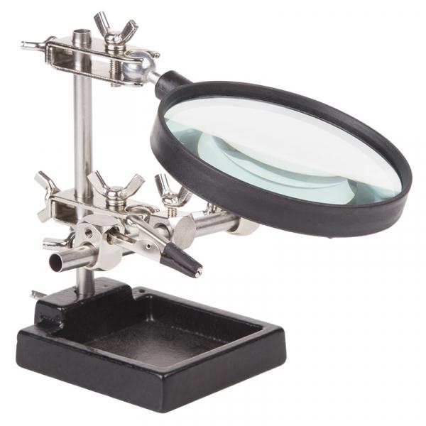 Держатель "третья рука" с лупой  х3, D=60 мм.  (ZD-10H)  REXANT 12-0254