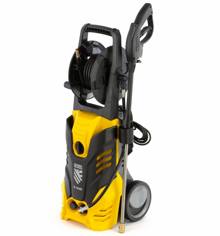 Моечная машина высокого давления R-165D, 2200 Вт, 165 бар, 7 л/мин, с барабаном// DENZEL